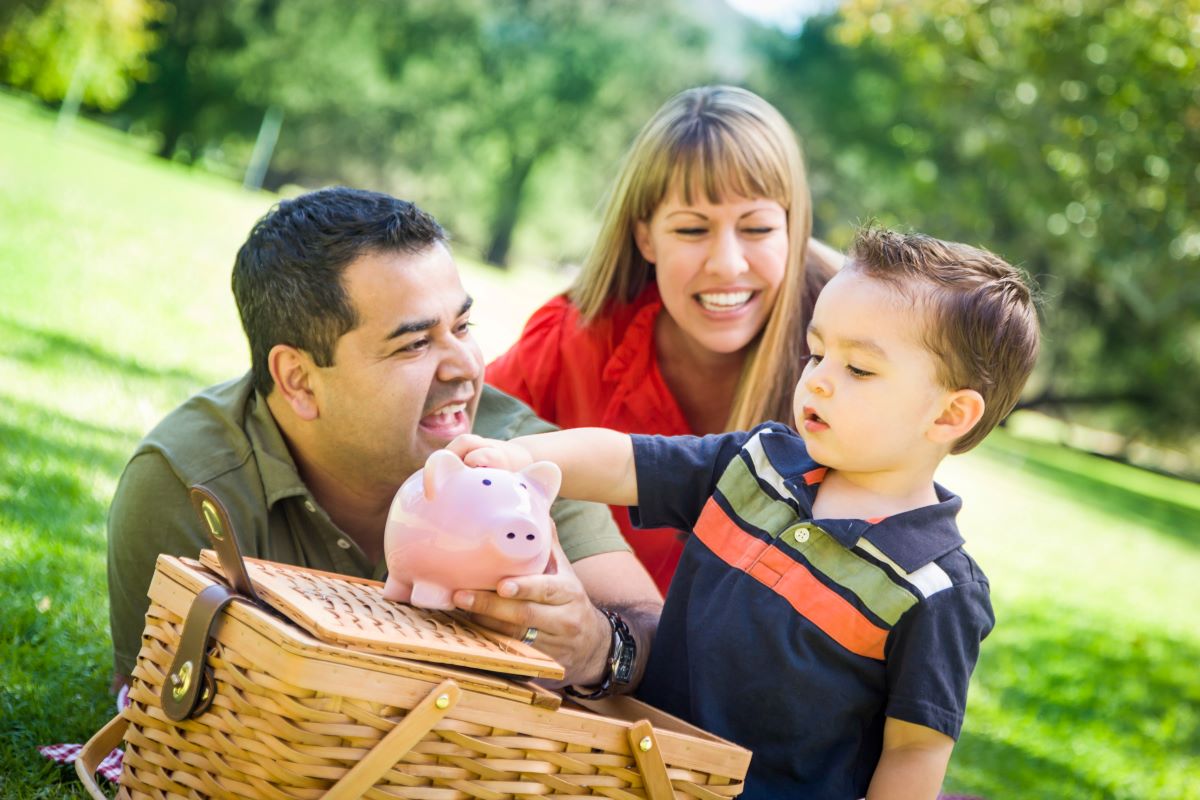 Family at a picnic