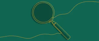 magnifying glass on green background